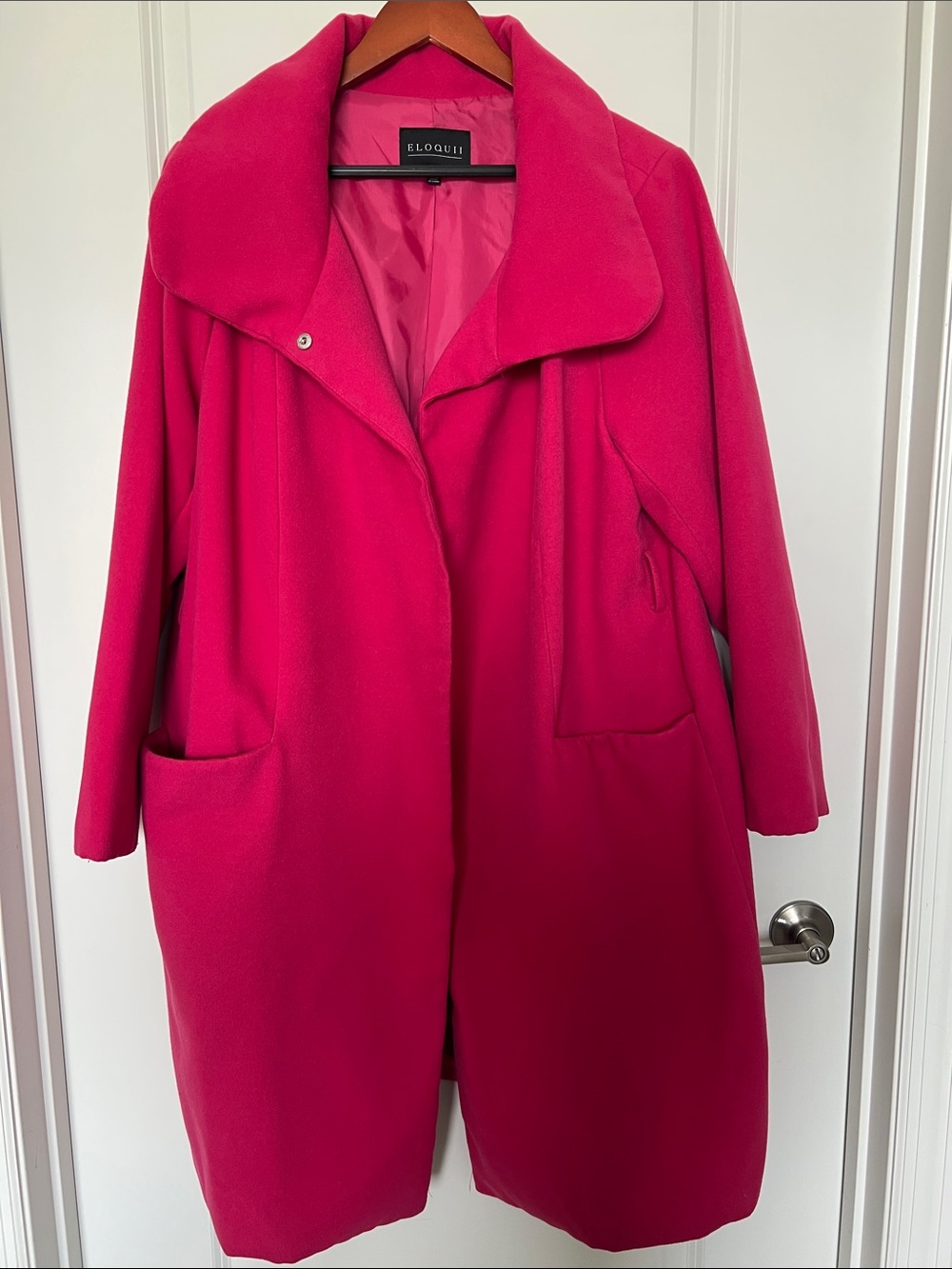 Eloquii Pink Wrap Coat- 2X